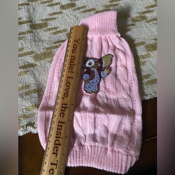 Gizmo gremlins movie pink dog sweater 80s pop turtleneck warm knit winter cute - Picture 3 of 3